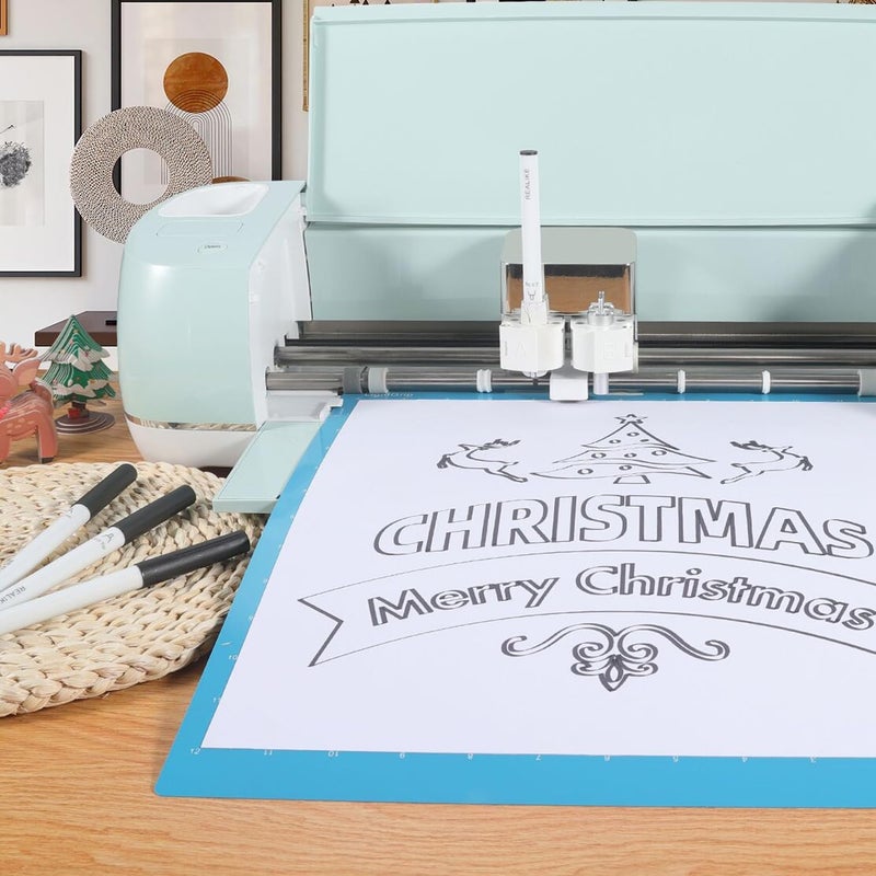 REALIKE أقلام متنوعة لجهاز كريكت ميكر 3/ميكر 4/ميكر/إكسبلور 3/4/إير 2/إير، مجموعة أقلام سوداء من 7 قطع تشمل قلم دقيق، قلم جل لامع، قلم تعليم، أقلام خط ورسم متوافقة مع كريكت - Image 3